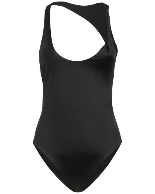 Versace Asymmetric One Piece Swimsuit in Black | Lyst