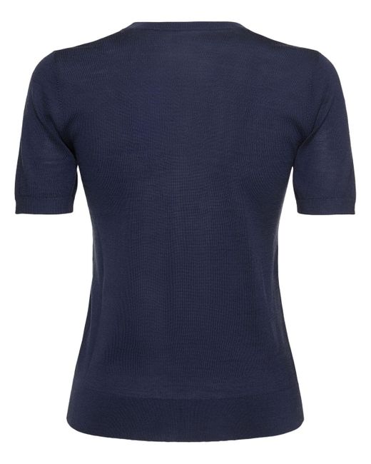 Femme Pull-Over Manches Courtes En Laine Vendome Sporty & Rich en coloris Blue