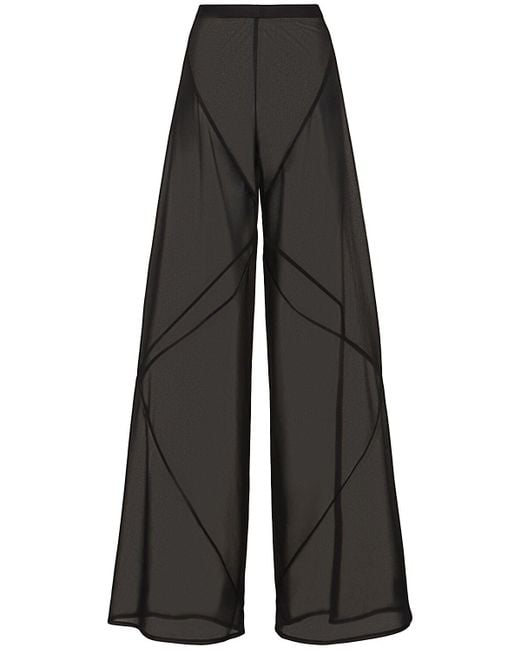 Rick Owens Black Farrah Sheer Bias Wide Pants