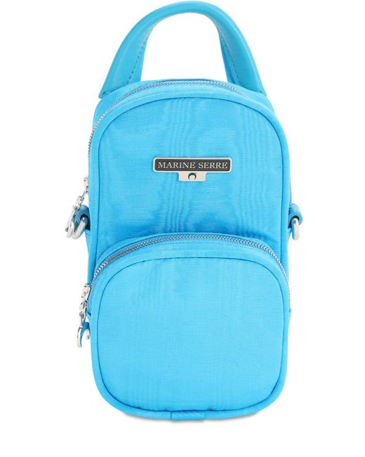MARINE SERRE Blue Logo Mini Viscose Backpack