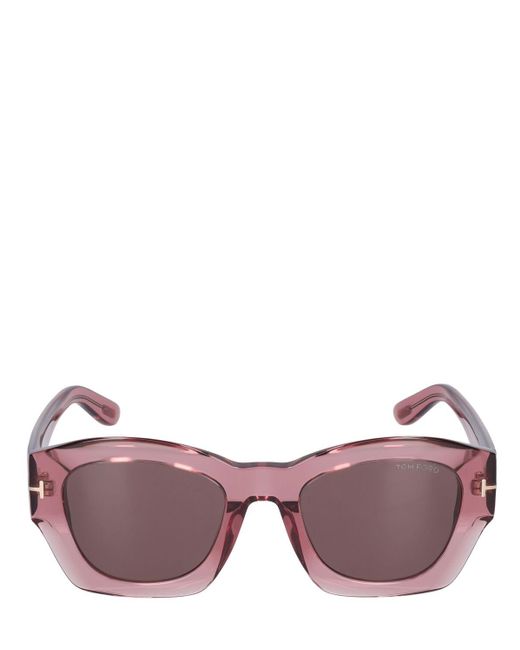 Tom Ford Pink Guilliana Squared Acetate Sunglasses