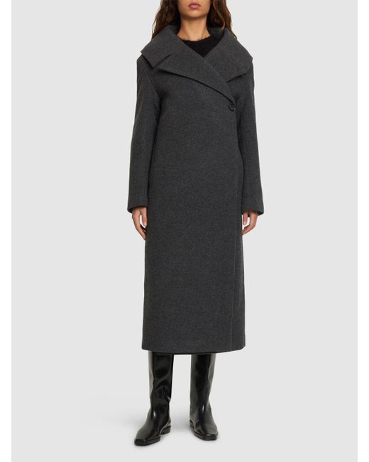 Manteau en feutre de laine mélangée Totême  en coloris Black