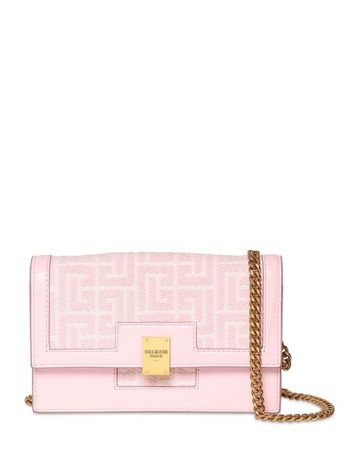 Balmain Mini 1945 Monogram Jacquard Bag in White/Pink (Pink) Lyst Canada