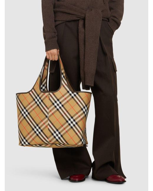 Burberry Metallic Medium Tote Aus Canvas "e/w"
