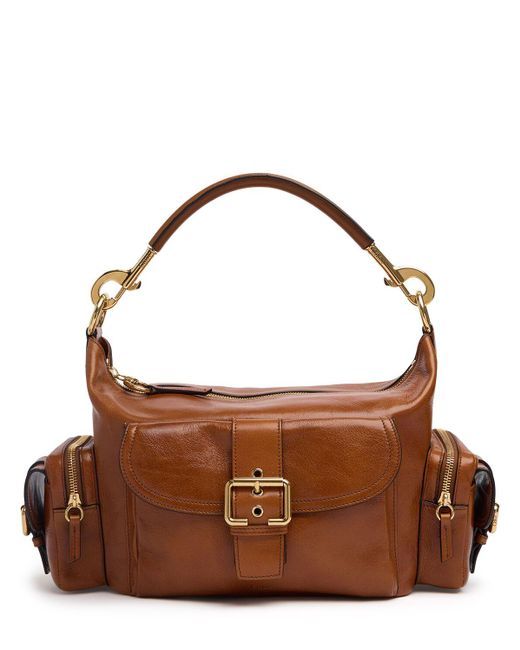 Chloé Brown Schultertasche Aus Leder "camera"
