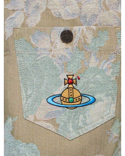 Gilet marlene in misto cotone stampato di Vivienne Westwood in Gray