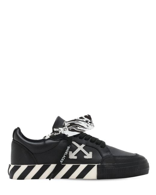 Off-White c/o Virgil Abloh Vulcan Low Leather Trainers in Black & White  (Black) for Men - Save 66% - Lyst