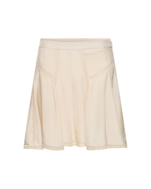 Isabel Marant Natural Zia Silk Mini Skirt