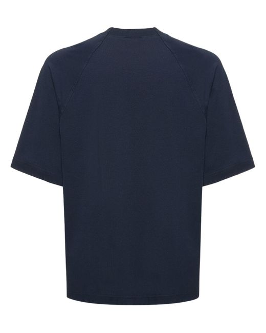 Camiseta de algodón con estampado Jacquemus de hombre de color Blue
