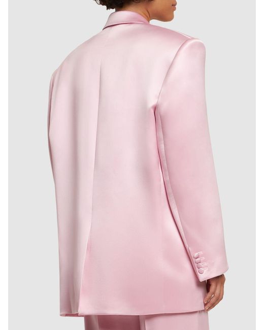 Magda Butrym Pink Silk Satin Oversized Blazer Jacket
