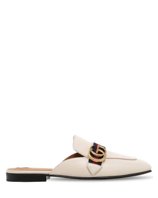 Gucci White Double G Slippers