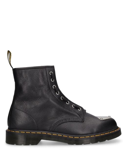 Dr. Martens Black 1460 Metal Plate Leather Lace-up Boots for men