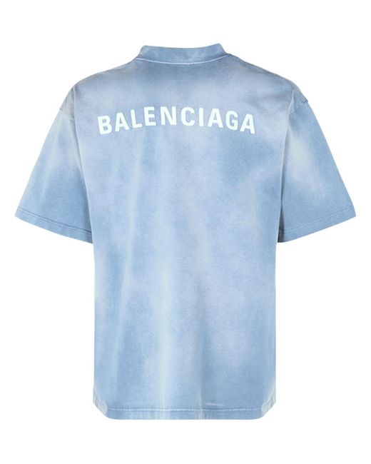 メンズ Balenciaga コットンジャージーtシャツ Blue