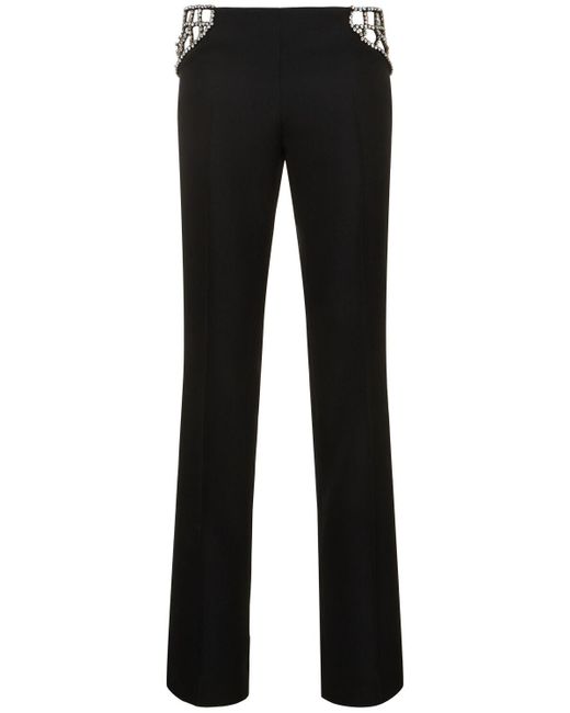 Pantalones rectos de lana Stella McCartney de color Black