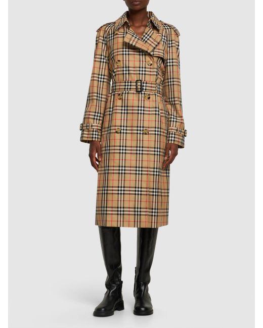 Trench harehope stampato di Burberry in Natural
