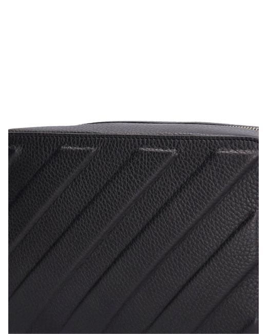Off-White c/o Virgil Abloh Black 3D Diagonal Leather Pouch for men