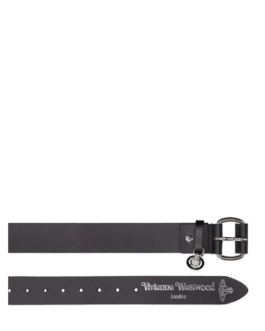 Vivienne Westwood White 3.5Cm Logo Leather Belt for men