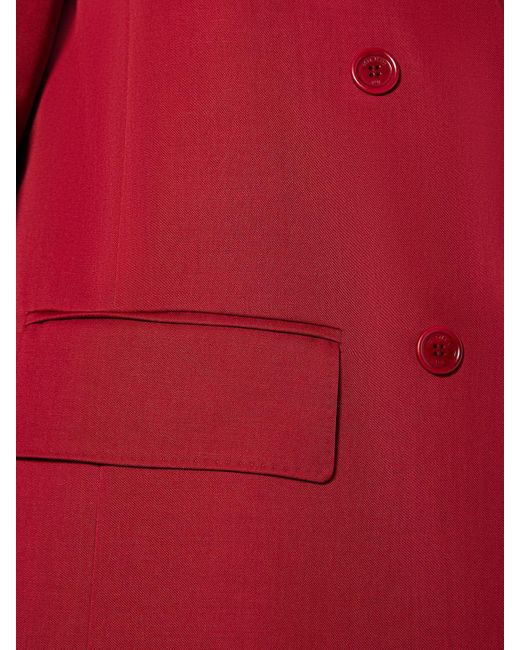 Max Mara Red Pevera Wool & Mohair Long Jacket