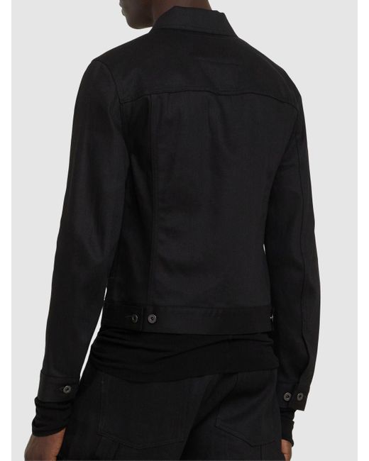Rick Owens Herren Truckerjacke Aus Denim in Black für Herren