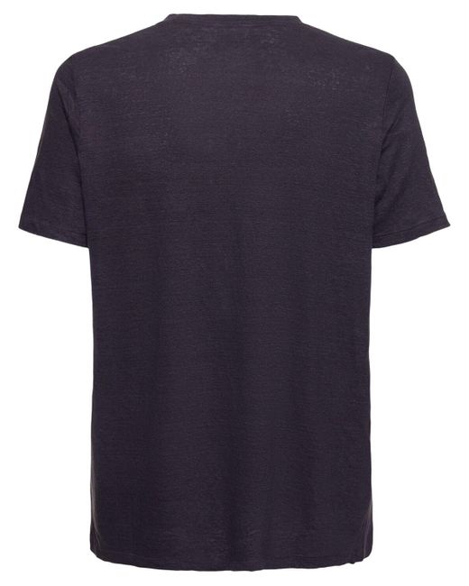 Isabel Marant Blue Logo Print Linen Jersey T-shirt for men