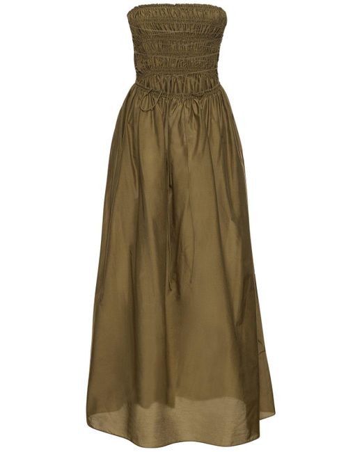 Matteau Green Cotton & Silk Maxi Dress