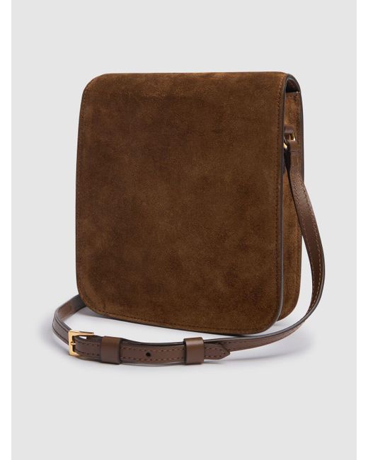 Tom Ford Mini Tara スエードクロスボディバッグ Brown