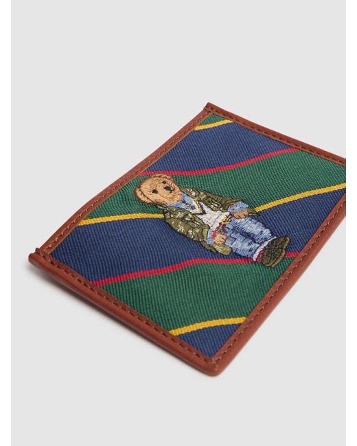 Porte-cartes en cuir et gros-grain Polo Ralph Lauren pour homme en coloris Blue