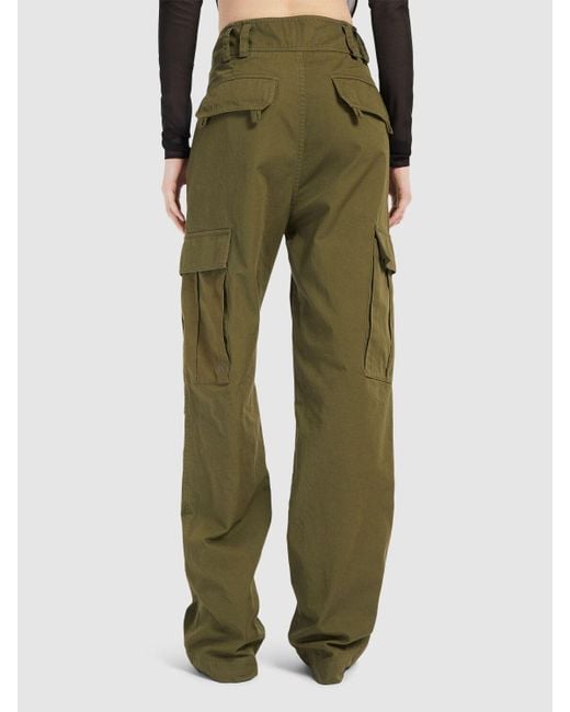 Saint Laurent Green Cotton Twill Cargo Pants