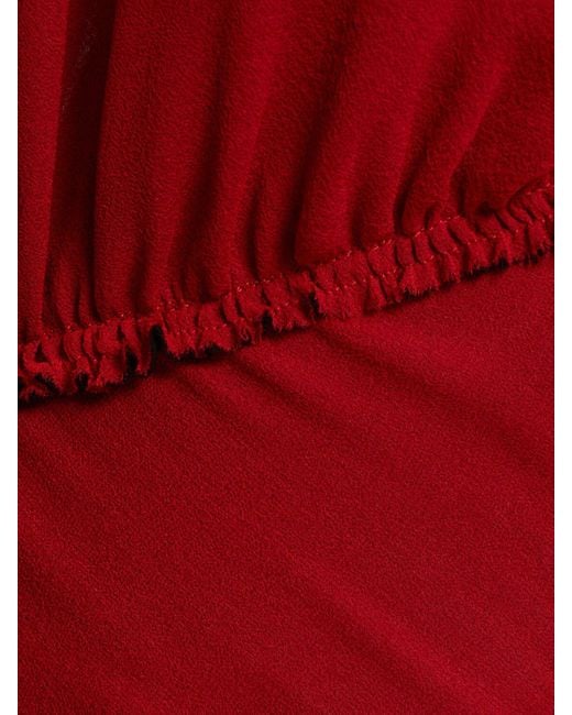 Yohji Yamamoto Red Damen Midikleid Aus Chiffon