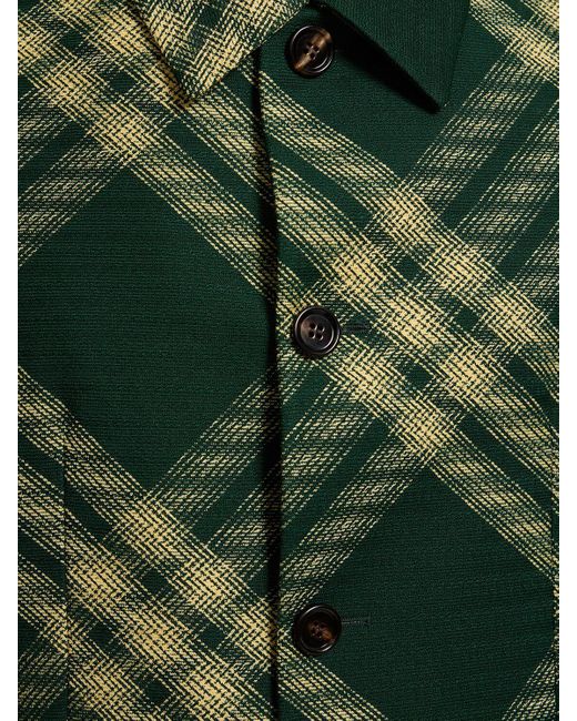Giacca in lana check di Burberry in Green da Uomo