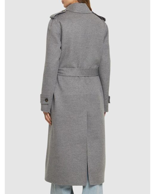 Stella McCartney Gray Wool Double Breasted Belted Coat