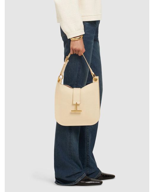 Tom Ford Small Tara グレインレザークロスボディバッグ Natural