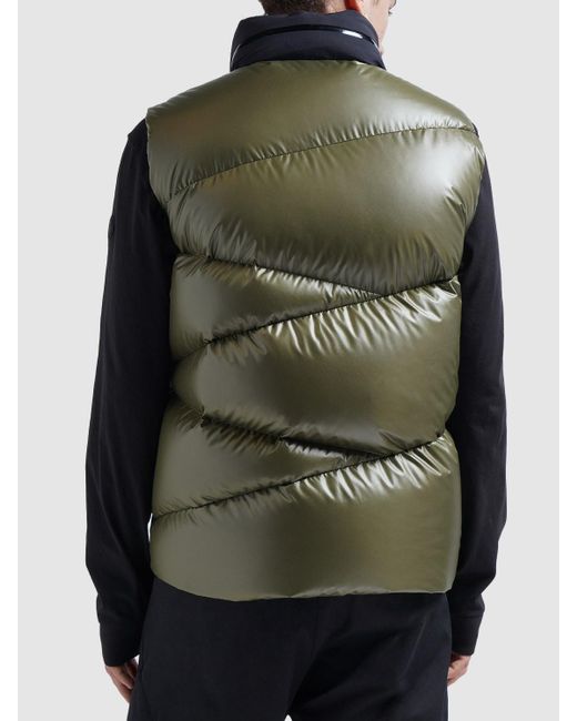 Moncler Green Tago Shiny Tech Down Vest for men