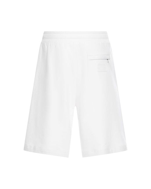 Dolce & Gabbana White Cotton Jersey Bermuda Shorts for men