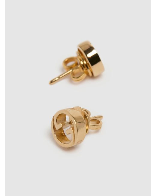Gucci Metallic Blondie Embellished Brass Earrings