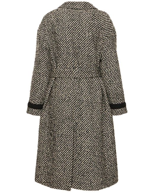 Gucci Bouclé Wool Blend Coat in Grey | Lyst UK