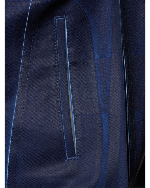 メンズ Comme des Garçons ツイルガーメントプリントカジュアルジャケット Blue
