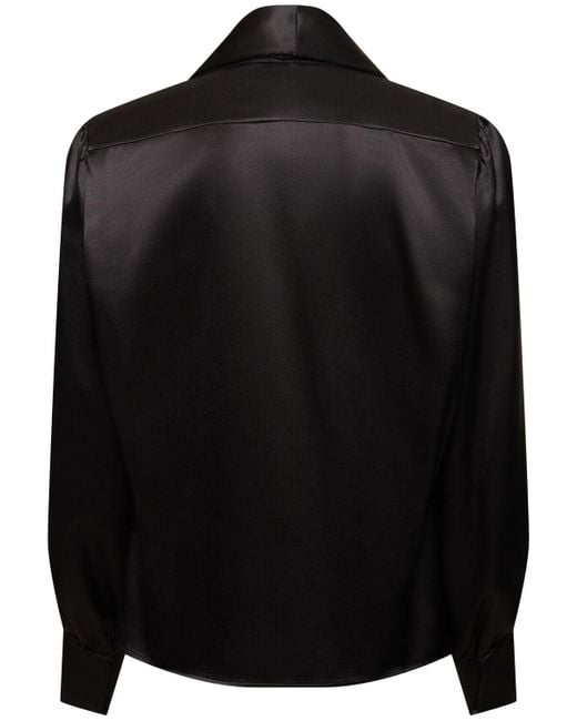 Camisa fluida de seda Saint Laurent de hombre de color Black