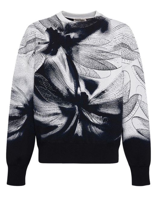 Alexander McQueen Gray Dragonfly Viscose Blend Sweater for men