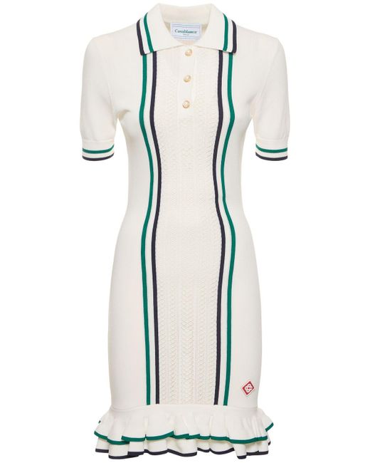 Casablancabrand White Pointelle Tennis Mini Dress
