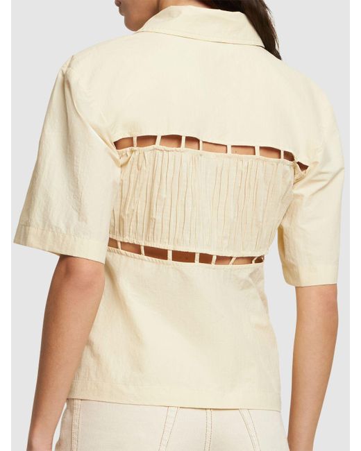 Nanushka Natural Popeline-hemd Mit Plissees "satu"