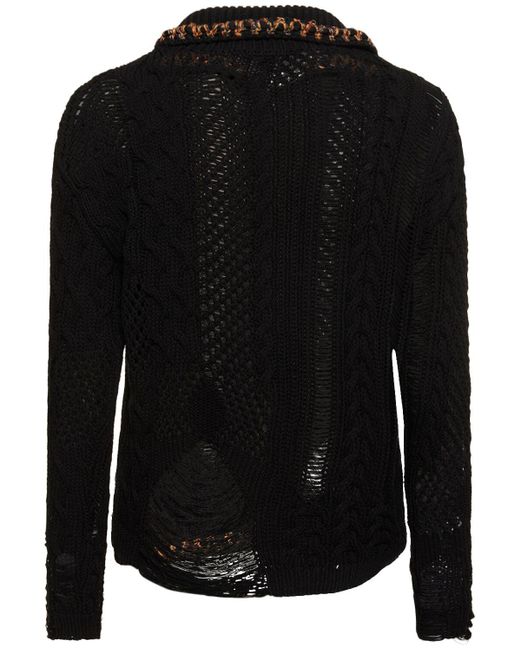 ANDERSSON BELL Black Sauvage Cotton Knit Cardigan for men