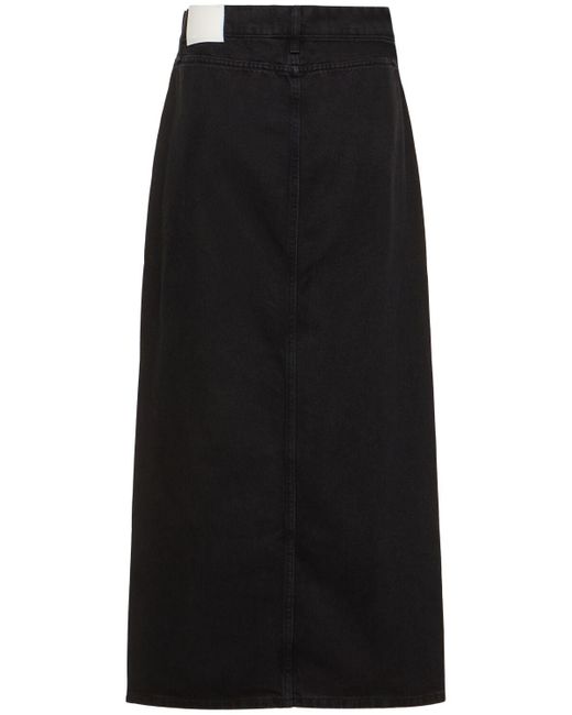 St. Agni Black Denim Maxi Skirt
