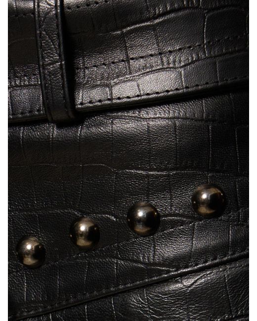 Alessandra Rich Black Belted Leather Pants