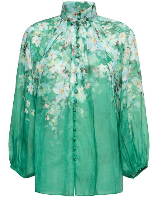 Zimmermann Green Bedrucktes Leinenhemd "everley"