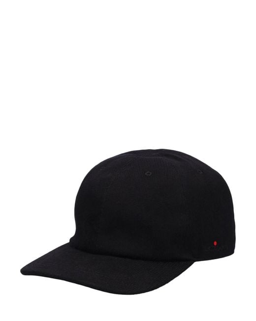 Kiton Black Logo Cotton Baseball Hat for men