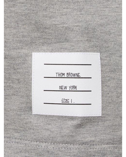 T-shirt in cotone con tasca di Thom Browne in Gray da Uomo