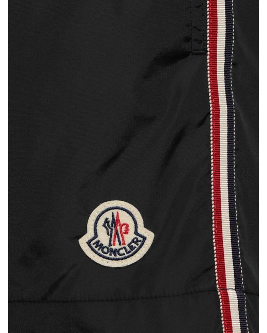 Moncler Black Logo Nylon Swim Shorts for men