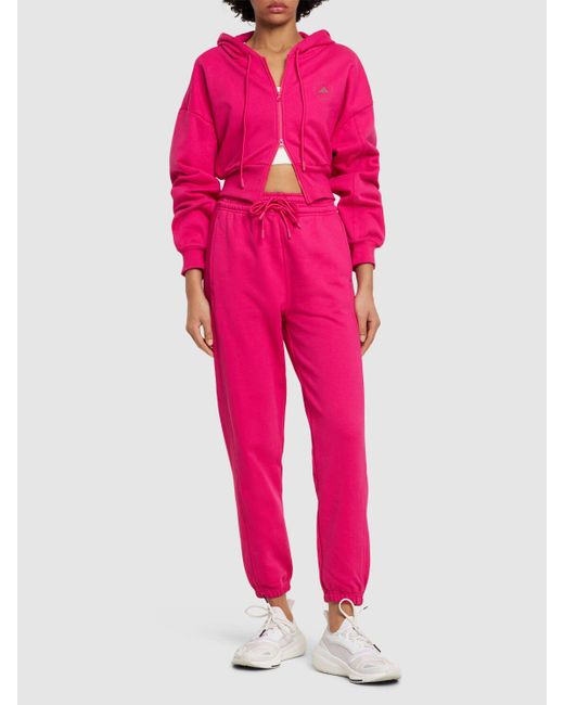 Pantaloni regular fit in felpa di Adidas By Stella McCartney in Pink