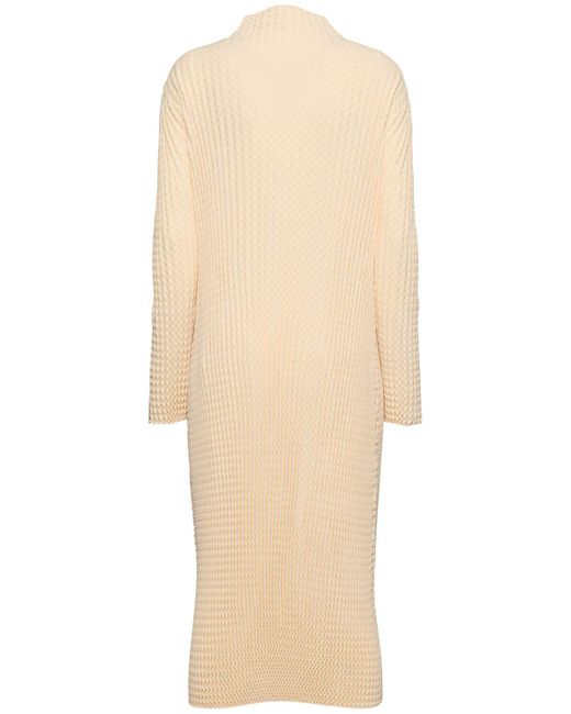 Mujer Vestido Midi De Algodón Issey Miyake de color Natural